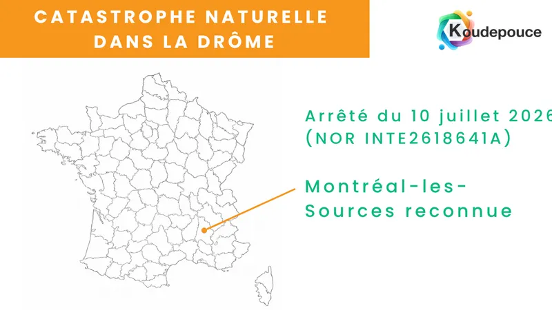 Fissure structurelle sur une maison de la Drôme provençale après un mouvement de terrain, catastrophe naturelle 10 juillet 2026